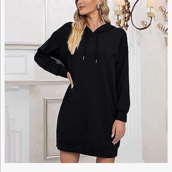 Old Navy Sweatshirt Dress XS Black - Picture 3 of 9